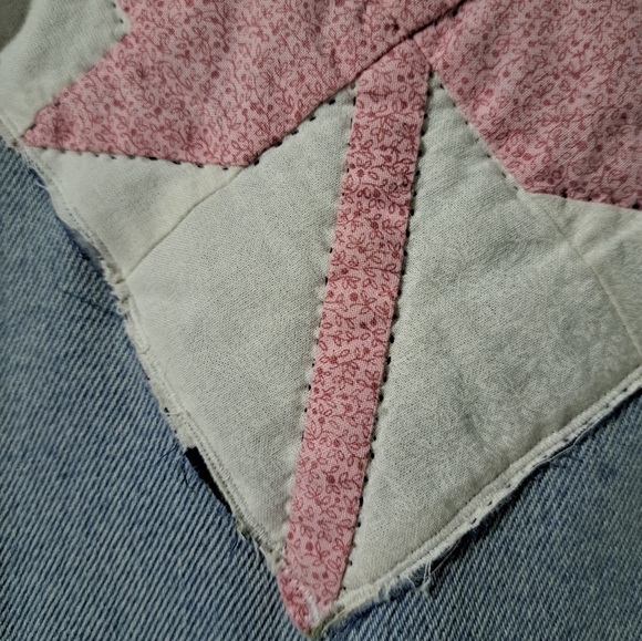 Denim Jacket with Leaf Patchwork, Upcycled Brunette the Label - Picture 2 of 5